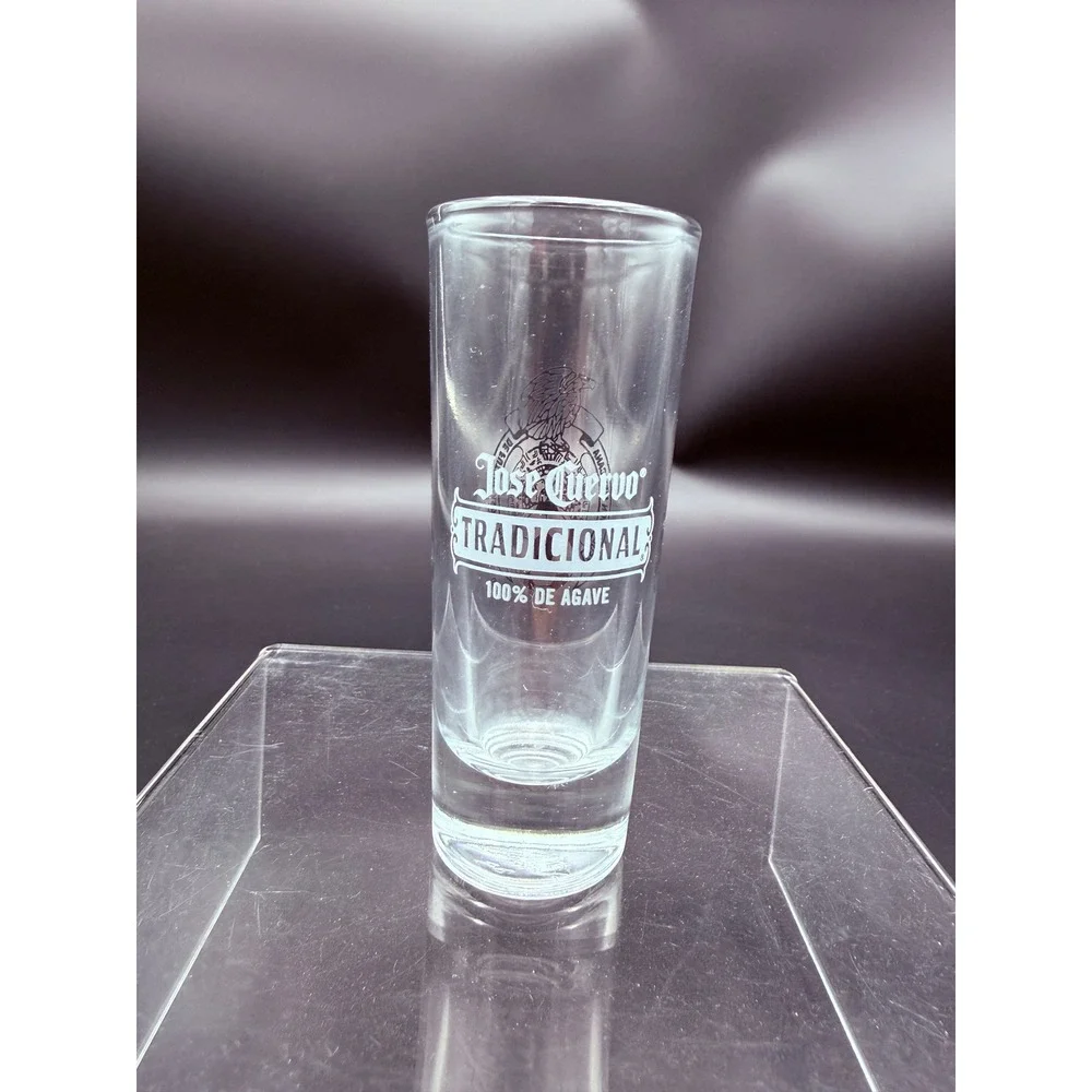 Jose Cuervo Tradicional Shot Glass Mexico Soccer FMF Logo Tall Shooter